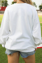 Load image into Gallery viewer, Game Day Real Sequin Rugby Pattern Baggy Sweatshirt--Purple and Gold!!!
