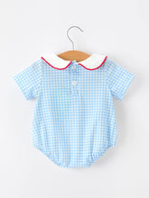 Load image into Gallery viewer, Christmas Santa Embroidered Boys Jon Jon Peter Pan Collar
