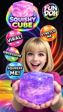 Load image into Gallery viewer, Fun Doh Squish &amp; Squeeze Sparkle Cube Fidget Toy

