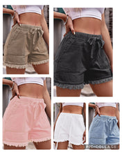 Load image into Gallery viewer, Elastic Waist Casual Denim Shorts
