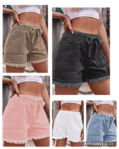 Elastic Waist Casual Denim Shorts