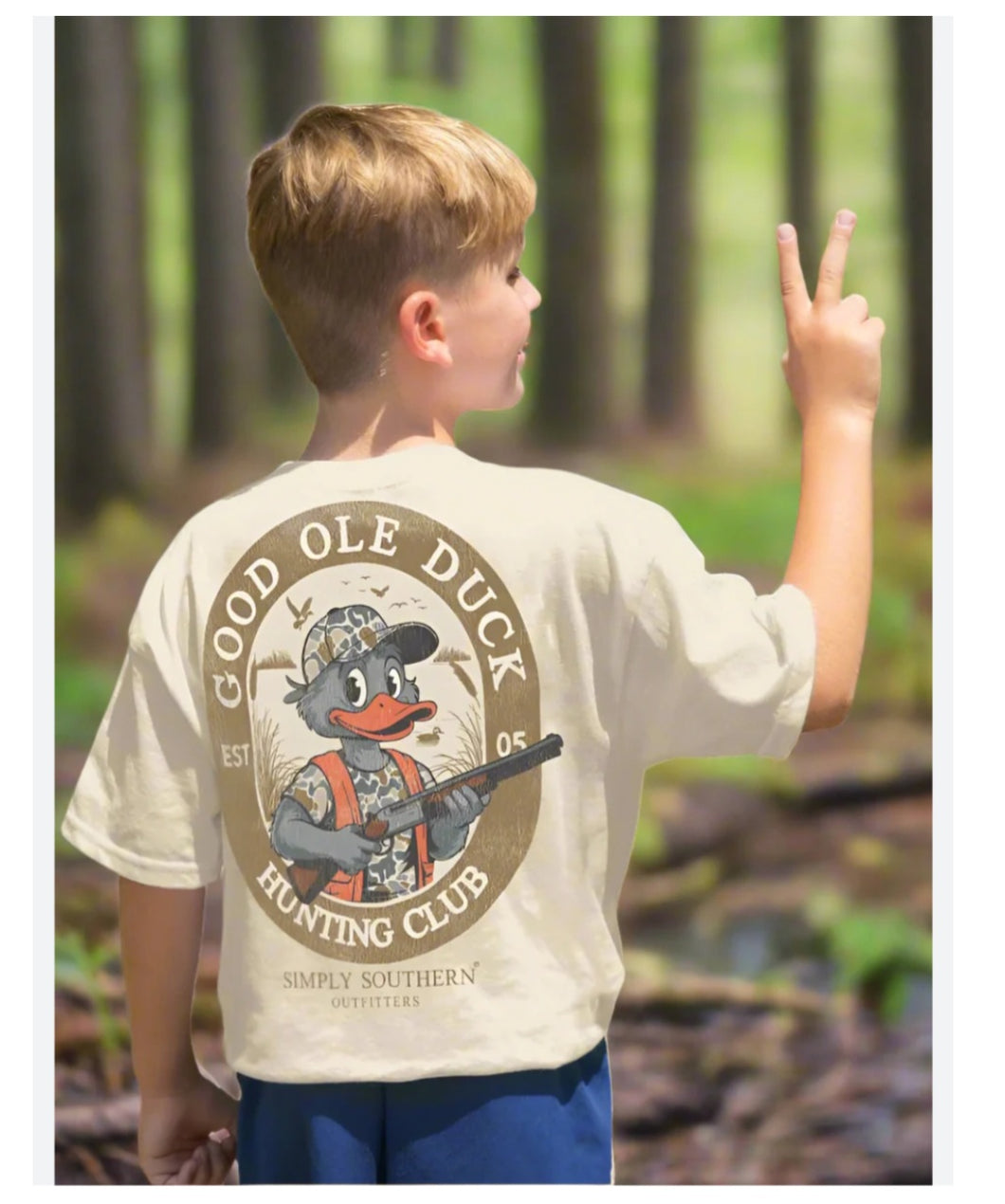 Simply Southern Short Sleeve Tee - Ole Duck - Display Tan           Adult & Youth Sizes