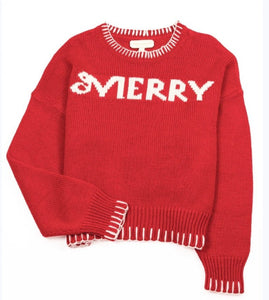 Simply Southern Imee Red Merry Sweater
