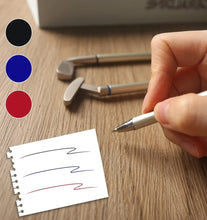 Load image into Gallery viewer, Mini Desktop Golf Putting Green 3 Ballpoint Pen Golf Clubs 2 Golf Balls &amp; Flag
