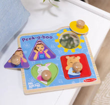 Load image into Gallery viewer, Ms. Rachel Wooden Peek-a-Boo Jumbo Peg Puzzle – 4 Pieces
