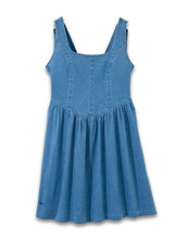 Load image into Gallery viewer, Simply Southern Baby Blue  Denim Bow Dress
