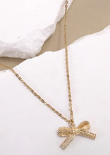 Load image into Gallery viewer, LACE BOW CHARM PENDANT NECKLACE
