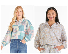 Load image into Gallery viewer, Simply Southern Quilt Patch Luxe Polo Pullover
