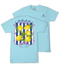 Load image into Gallery viewer, Simply Southern Short Sleeve T-Shirt-- Lemon Zest--Agean Blue
