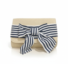 Load image into Gallery viewer, Simply Southern Bag Clutch - Navy Bow Derby Cream

