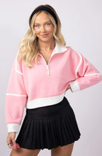 Load image into Gallery viewer, Simply Southern Quarter Zip Contrast Pullover
