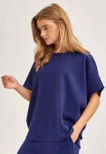 Load image into Gallery viewer, Dear Scarlett Womens Paris Short Sleeve Top with Pants Travel Set - Navy
