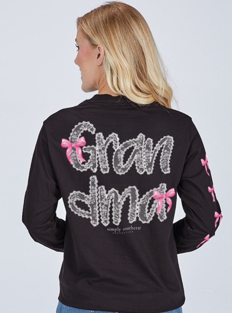 Simply Southern Long-sleeved Tee-Grandma-Black