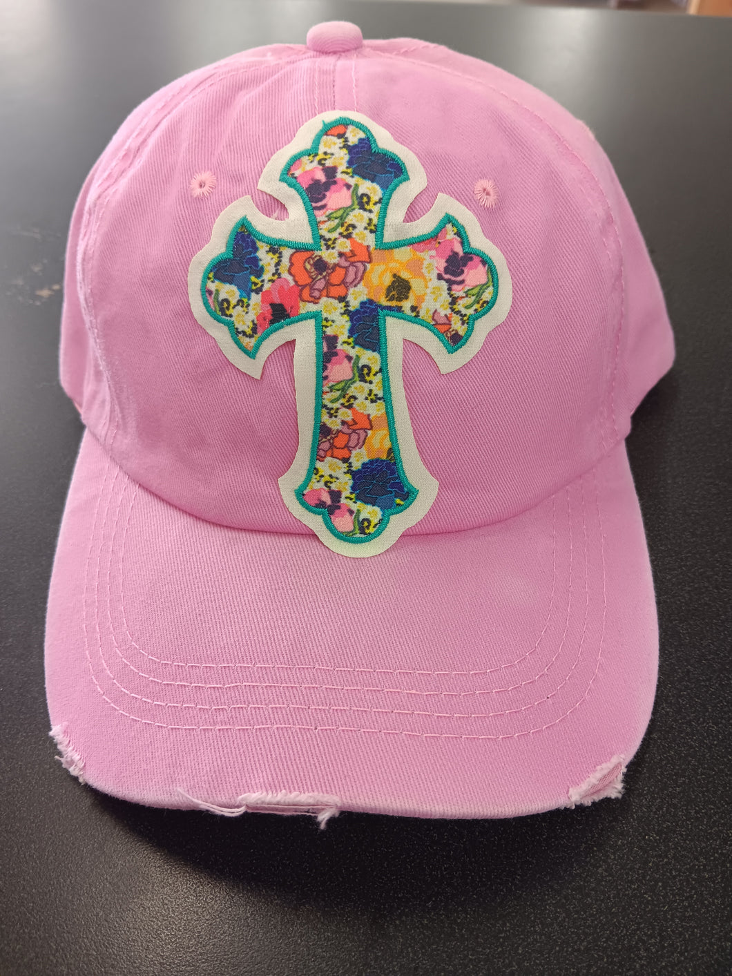 Lavender Floral Cross Hats