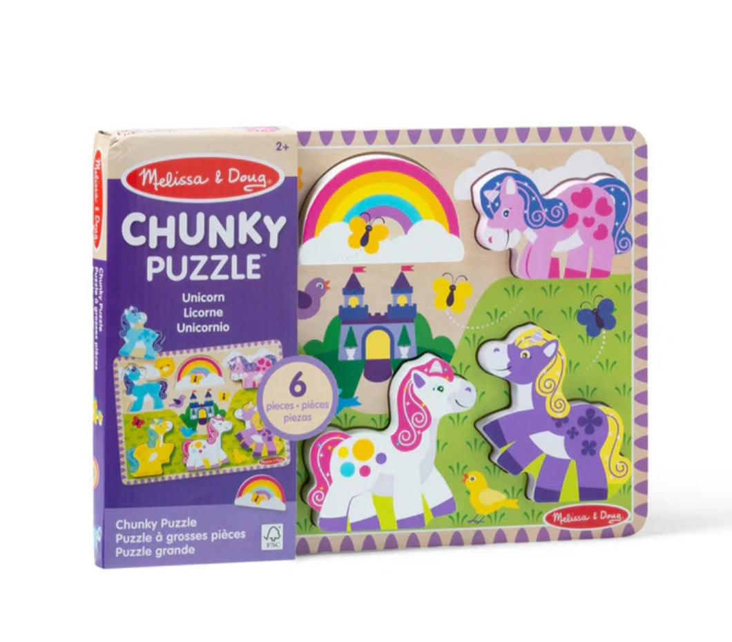 Melissa & Doug Unicorn Chunky Puzzle – 6 Pieces