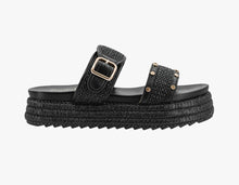 Load image into Gallery viewer, Corky&#39;s Black Raffia Walk of Shame Sandals
