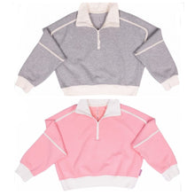 Load image into Gallery viewer, Simply Southern Quarter Zip Contrast Pullover
