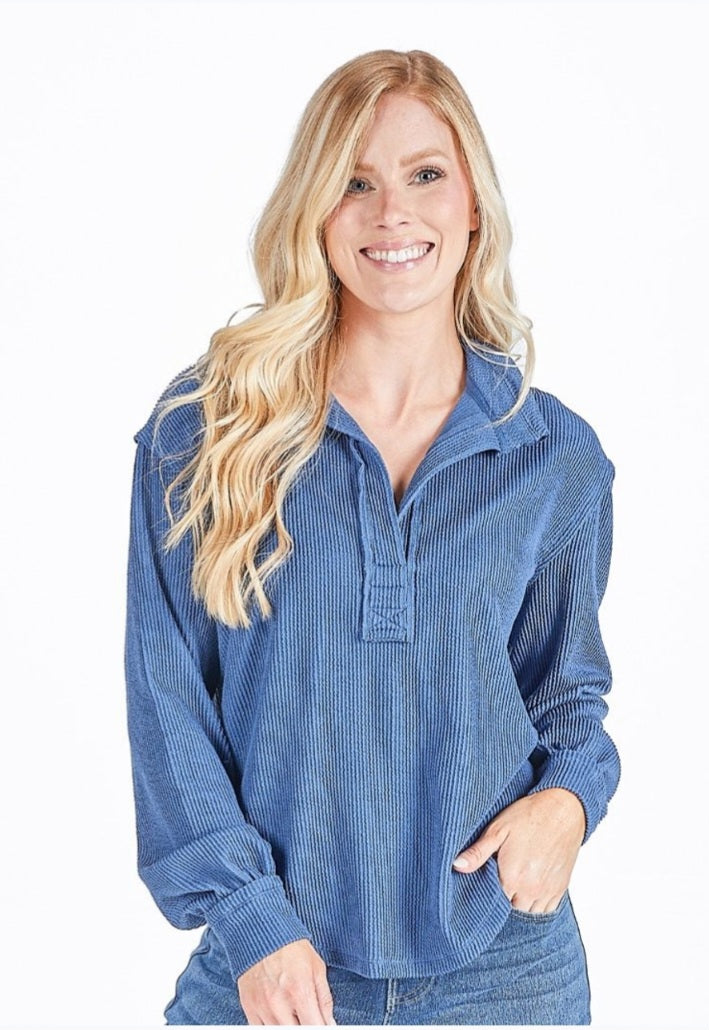 Simply Southern Knit Collard Top