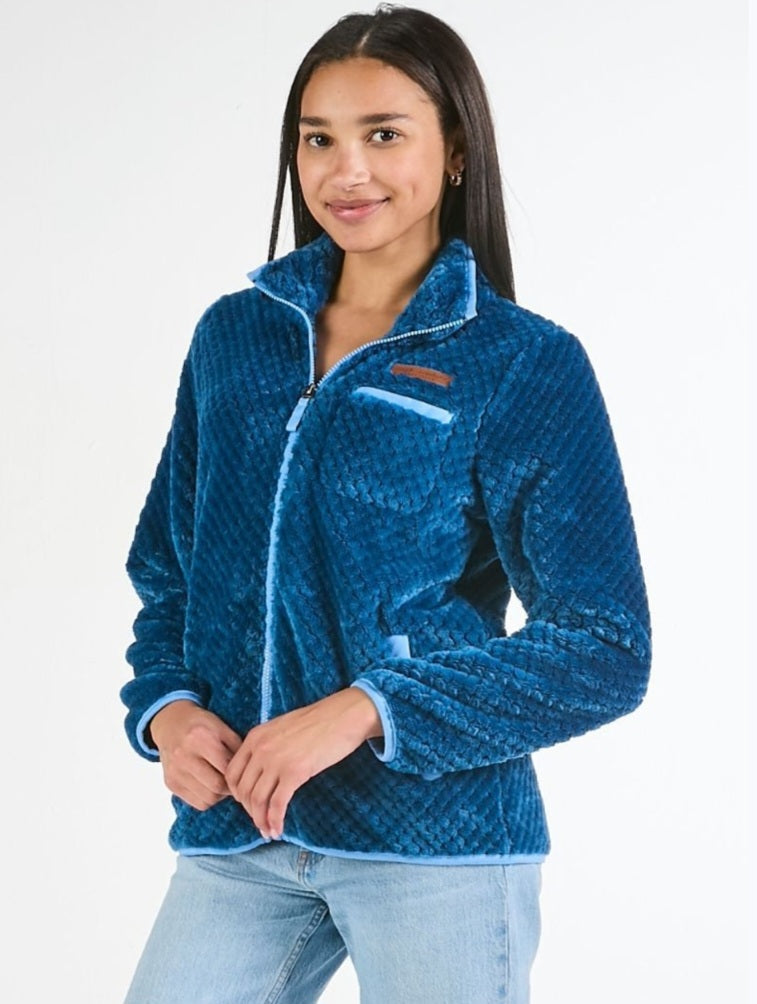 Simply Southern Full Zip Jacket - Simply Soft - Dark Blue