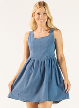 Load image into Gallery viewer, Simply Southern Baby Blue  Denim Bow Dress
