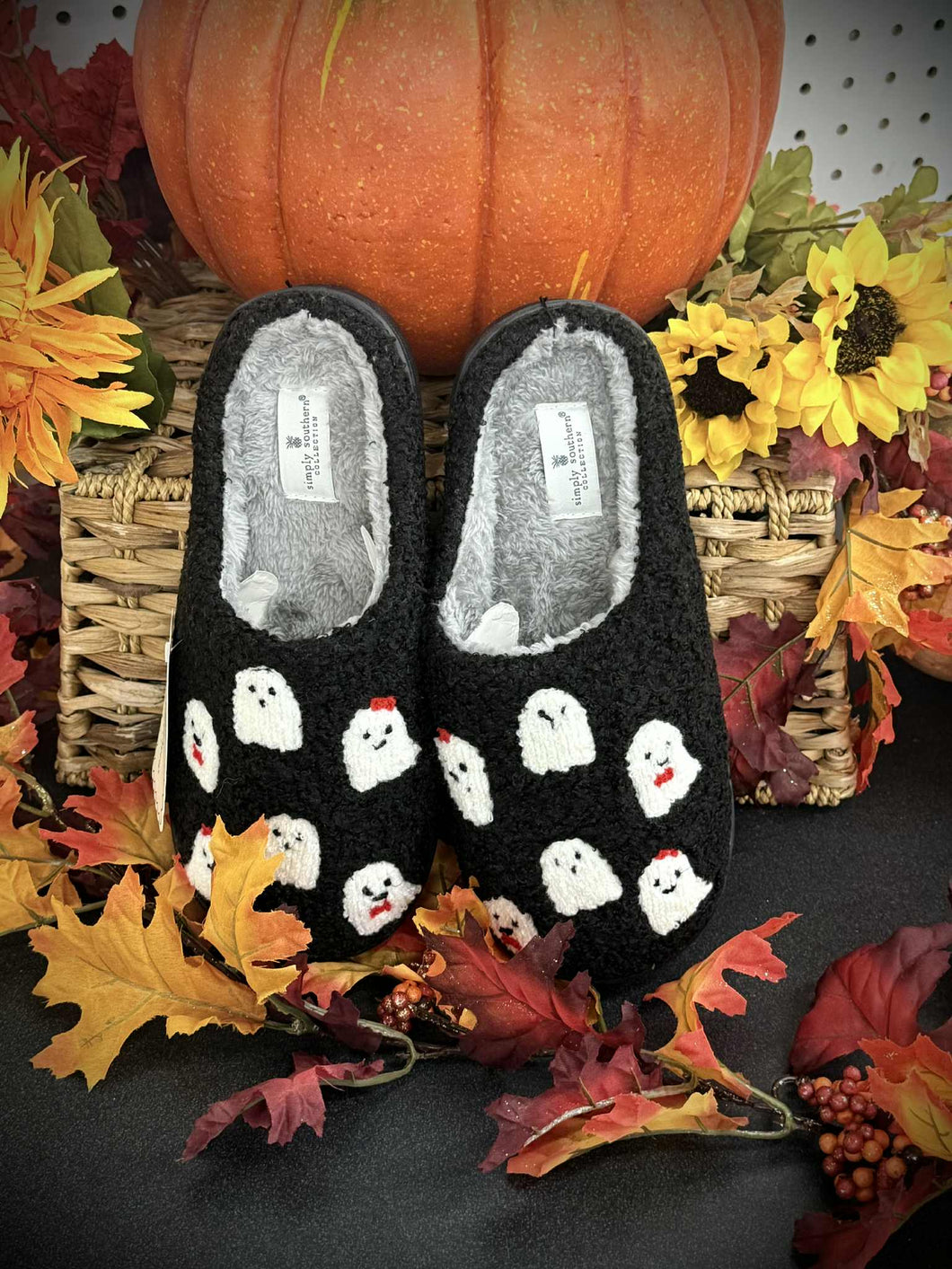 Simply Southern Fuzzy Slippers - Ghost