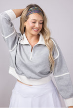 Load image into Gallery viewer, Simply Southern Quarter Zip Contrast Pullover
