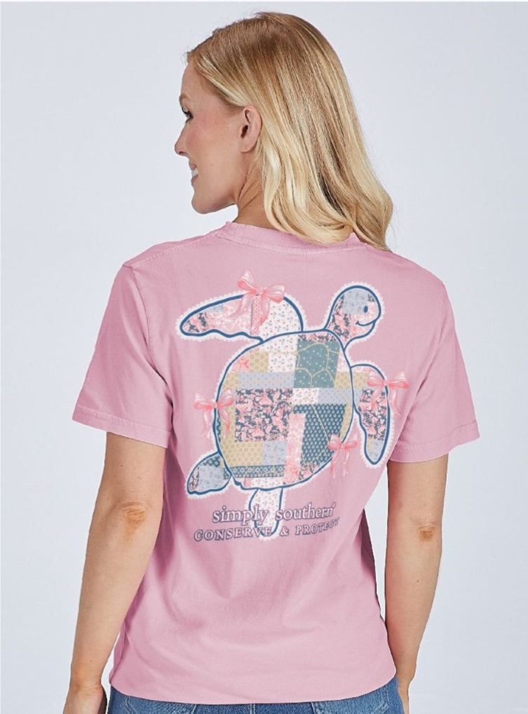 Simply Southern Short Sleeve Tee -Tracker17 - Quilted - Wash Pink