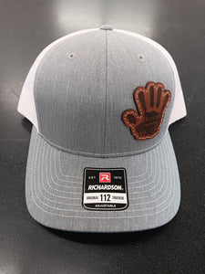 Jeep Wave Leather Patch Hat- Charcoal/white
