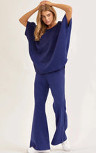 Load image into Gallery viewer, Dear Scarlett Womens Paris Short Sleeve Top with Pants Travel Set - Navy
