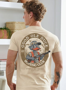 Simply Southern Short Sleeve Tee - Ole Duck - Display Tan           Adult & Youth Sizes