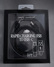 Load image into Gallery viewer, Simply Southern Rapid Charging Cable (3ft) -USB to USB-C
