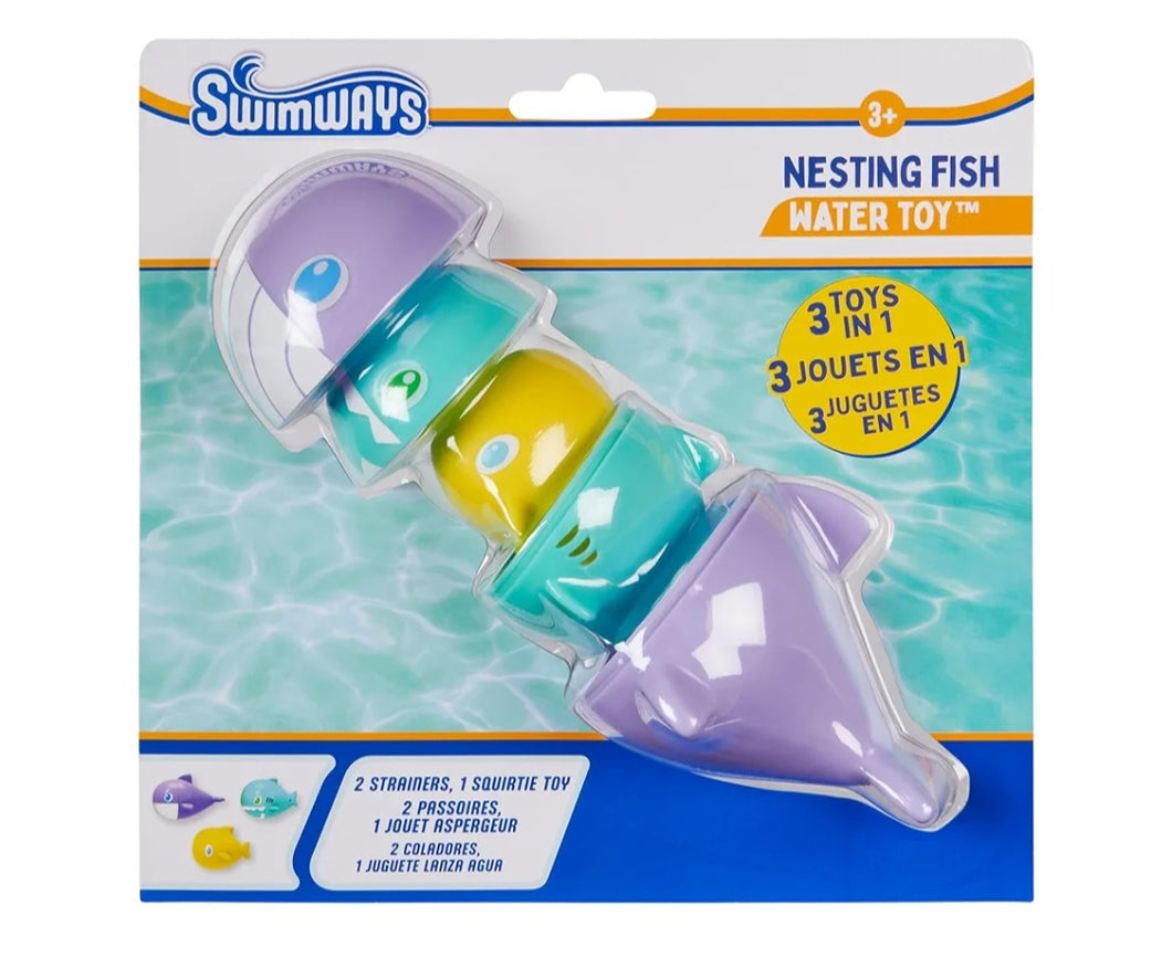 SwimWays Nesting Fish Water Toy, Kids Pool Accessories & Swimming Pool Toys, 3-in-1 Fish-Themed Pool Toys for Kids Ages 3 & Up