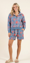 Load image into Gallery viewer, Simply Southern Americana Bandana Patchwork Zip Pullover
