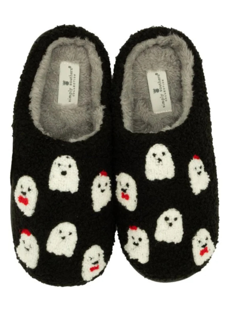 Simply Southern Fuzzy Slippers - Ghost