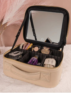 Simply Southern PU Leather Makeup Travel Case With LED Mirror Light