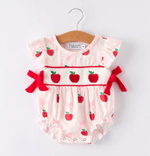 Load image into Gallery viewer, Apple Bow Girls&#39; Romper
