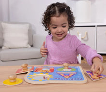 Load image into Gallery viewer, Ms. Rachel Wooden Peek-a-Boo Jumbo Peg Puzzle – 4 Pieces
