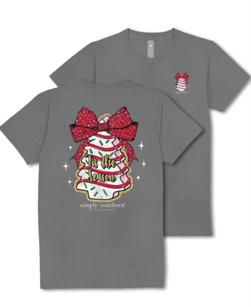 Simply Southern Short Sleeve Tee-Cake-Wash Charcoal