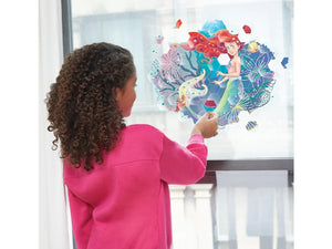 Make It Real Disney: Window Art Mosaic - The Little Mermaid - 106 pcs, Reusable Puzzle Window Cling