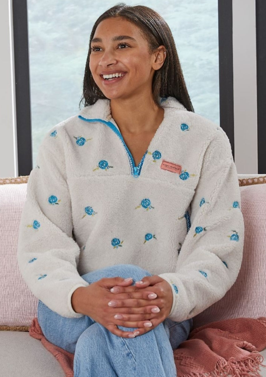 Simply Southern -Youth Pullover -Taylor-  Blue Flower