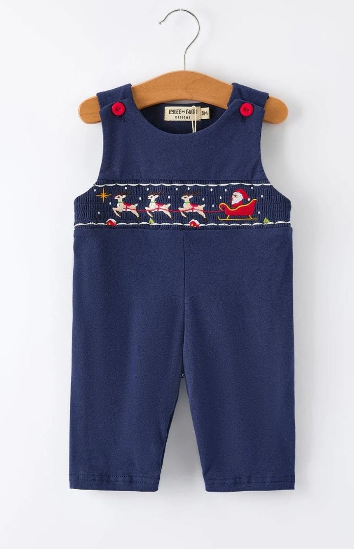 Navy Santa Sleigh Romper