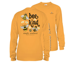 Simply Southern Long-sleeved Bee Kind Mustard