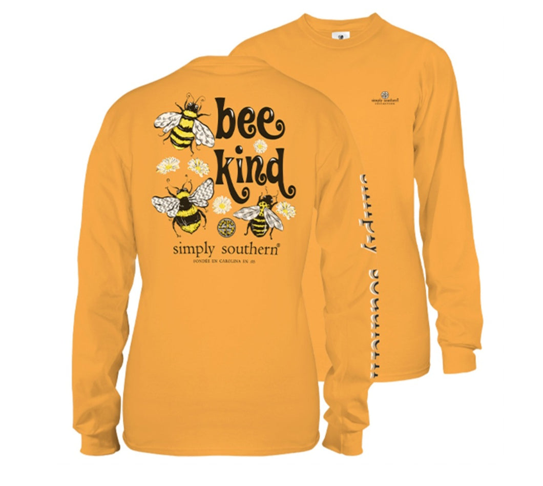 Simply Southern Long-sleeved Bee Kind Mustard