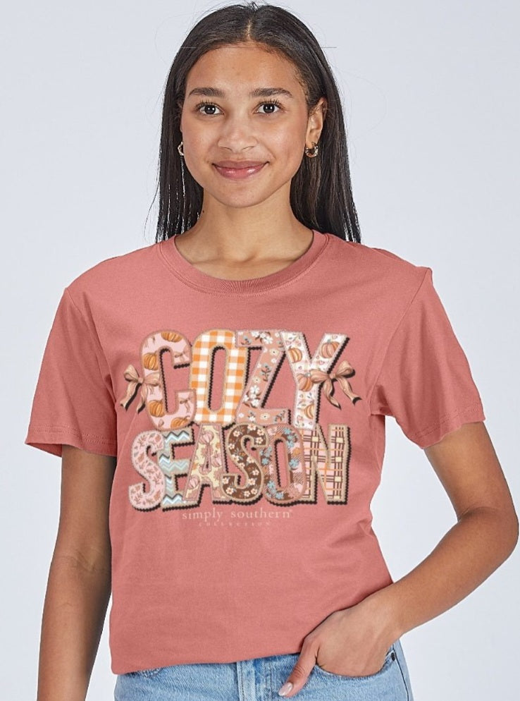 Simply Southern Short Sleeve Tee  - Cozy - Maple