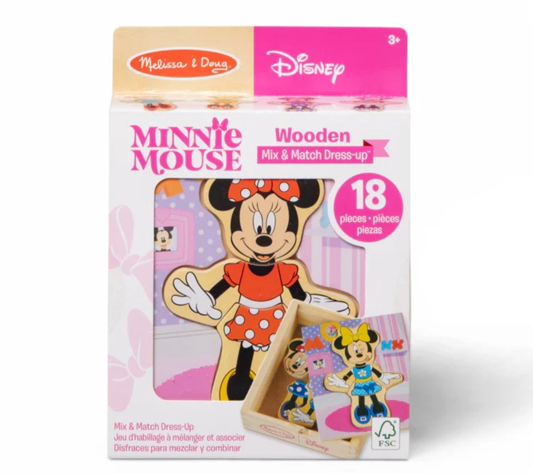 Melissa & Doug Disney Minnie Mouse Wooden Mix & Match Dress-Up Puzzle
