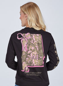 Simply Southern Long-sleeved Tee-State-Alabama-Black