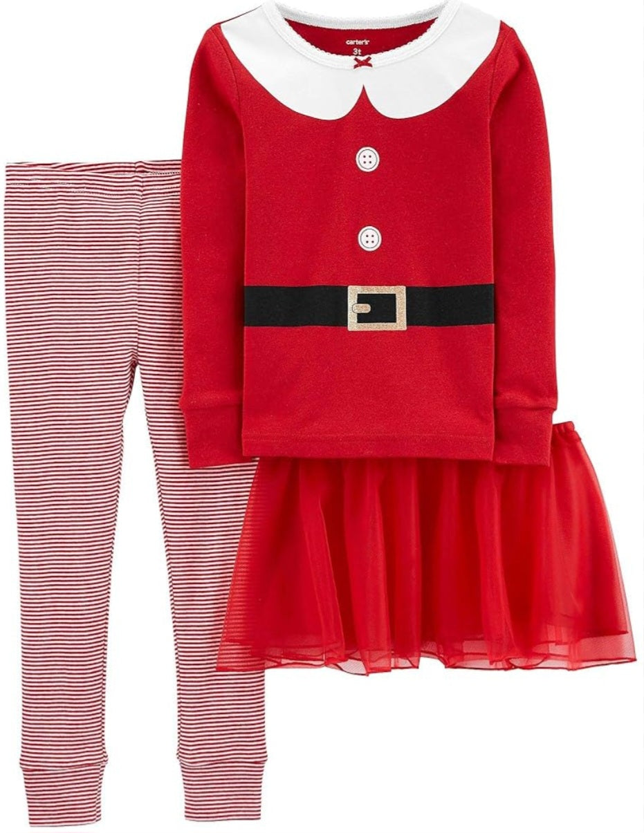 3-piece Girls Christmas Santa Set