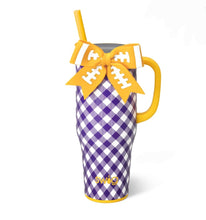 Load image into Gallery viewer, SWIG Game Day Gingham- Purple/Gold  40 Ounce Leak Proof Tumbler

