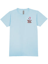 Load image into Gallery viewer, Simply Southern Short Sleeve Tee--Flamingo Christmas--Sky
