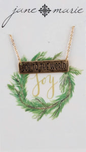 16" Gold Necklace Joy to the World